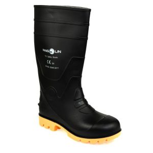 PVC boots, height 14 inches, steel toe reinforced, black (safety shoes safety shoes)