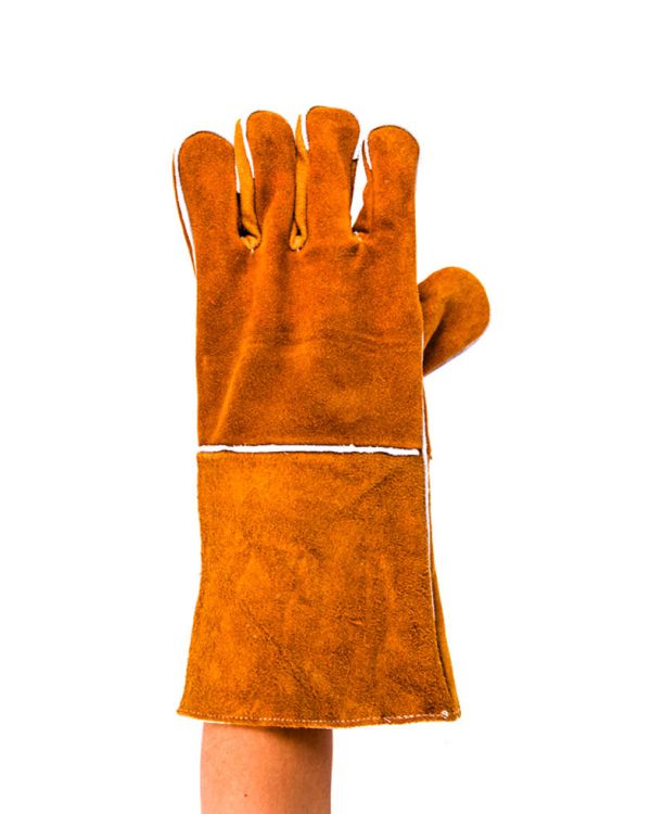 Heat insulated leather gloves