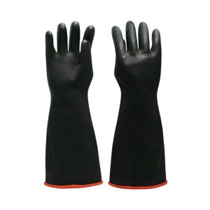 natural rubber gloves Chemical resistant G627, 18 inches long.